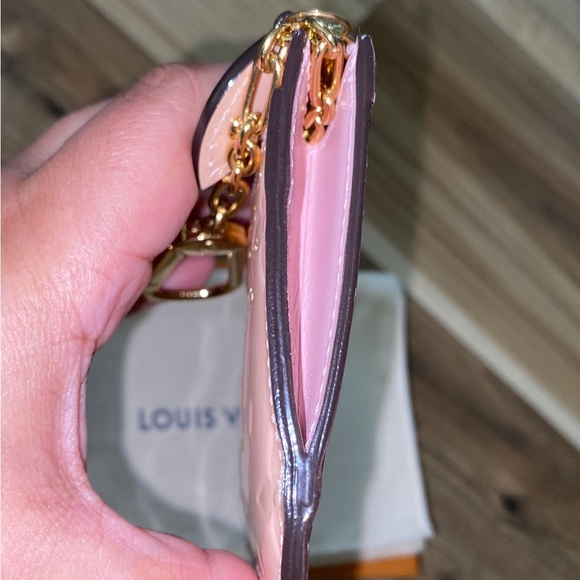 Authentic LOUIS VUITTON Monogram Vernis Coin Key Case Cles Pink - Picture 4 of 16